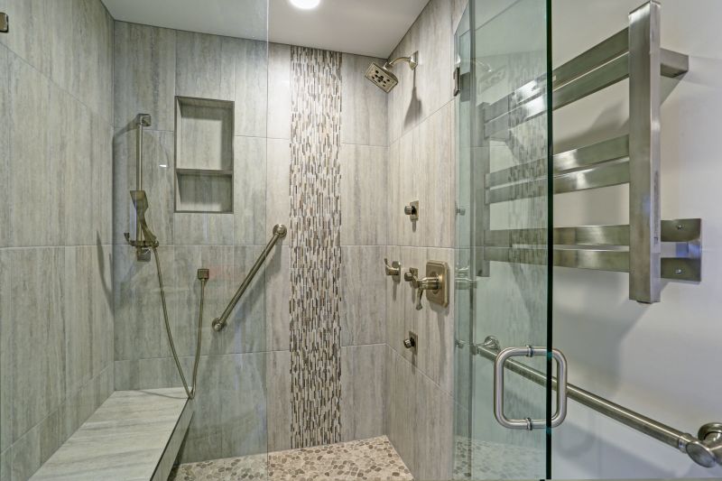 Open Concept Shower with Natural Stone